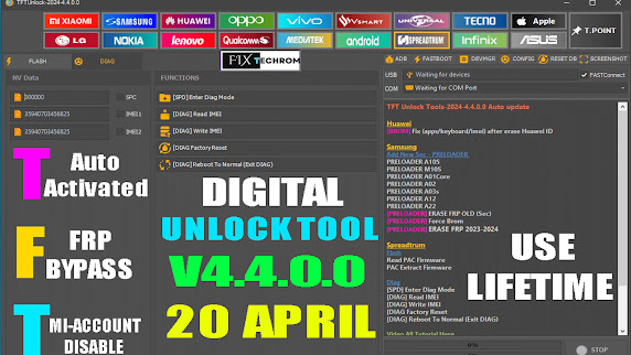 TFT Unlock New Digital Tool v4.4.0.0 | New Latest Update 2024 | Free Frp Bypass New Security