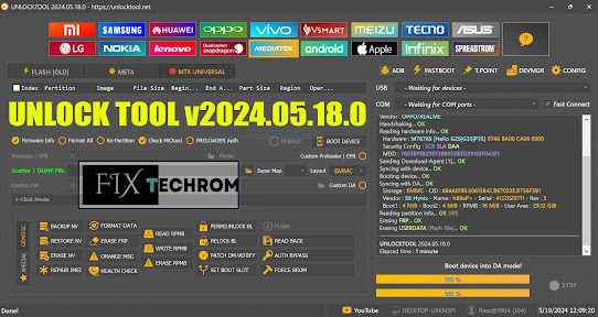 Unlock Tool v2024.05.18.0 | Factory Reset | Bypass FRP | Flash Firmware | Readback Dump