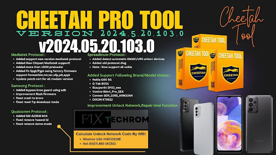 CHEETAH TOOL PRO V2024,5,20,103.0 | New Chipset MTK Support | Unlock Network | Repair IMEI