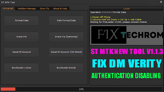 ST MTK New Tool v1.1.3 Fix DM Verity Mi Account Reset 2025
