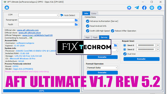 AFT Ultimate Tool V1.7 Rev 5.2 | Oppo A3s Unlock Tool Without ISP Pinout