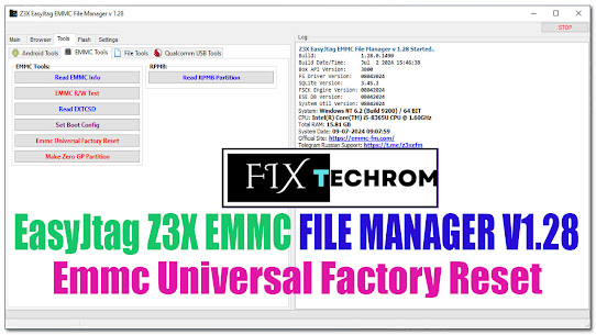 EasyJtag Z3X EMMC File Manager v1.28 | Emmc Universal Factory Reset | Erase Google FRP