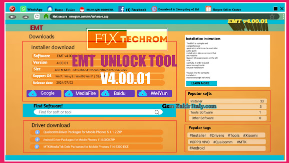 EMT Unlock Tool v4.00.01 Qualcomm CPU Factory Reset