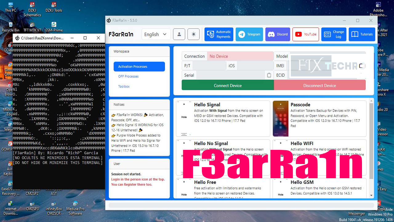 F3arRa1n Activation New Tool 2024 Rapair Damaged Baseband