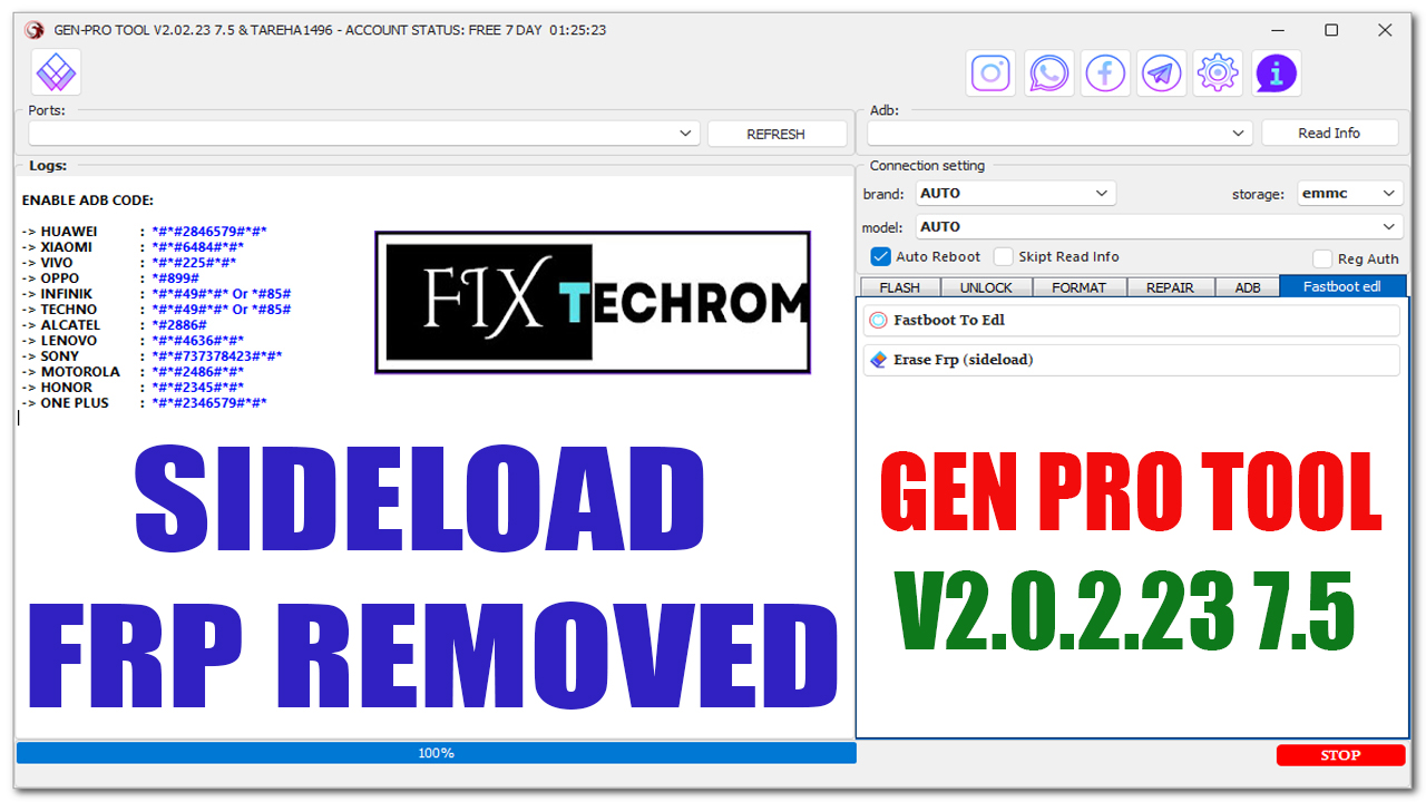 GEN PRO TOOL V2.0.2.237.5 Fastboot to EDL Sideload FRP