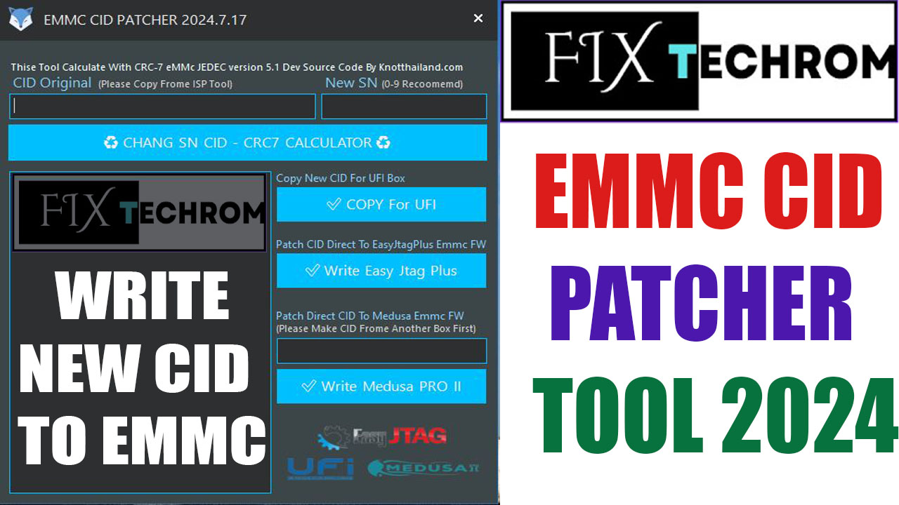 EMMC CID Patcher Tool 2025 Write New CID To eMMC