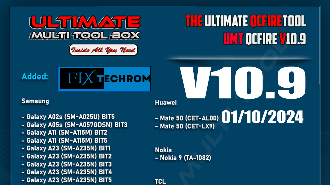 UMT QcFire Tool V10.9 Bootloader Unlock in EDL Mode
