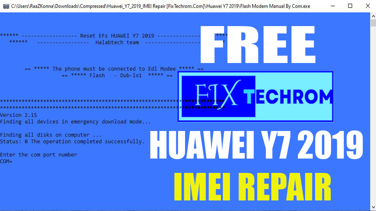 Huawei Y7 2019 IMEI Repair Without Dongle | Free Download Now