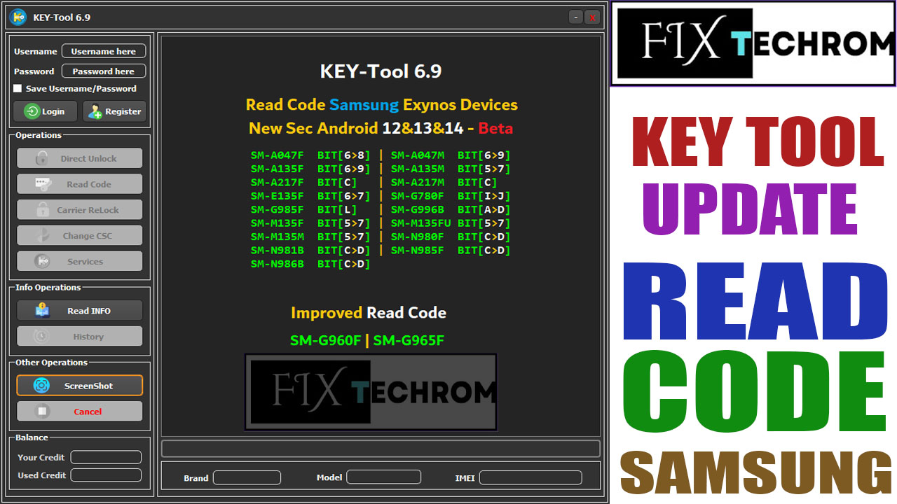 KEY Tool Update V6.9 Read Code Samsung Exynos Devices