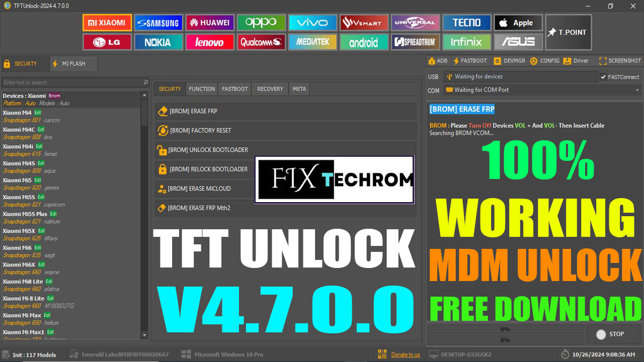 TFT UNLOCKER TOOL V4.7.0.0 NEW UPDATE 100% WORKING FREE DOWNLOAD