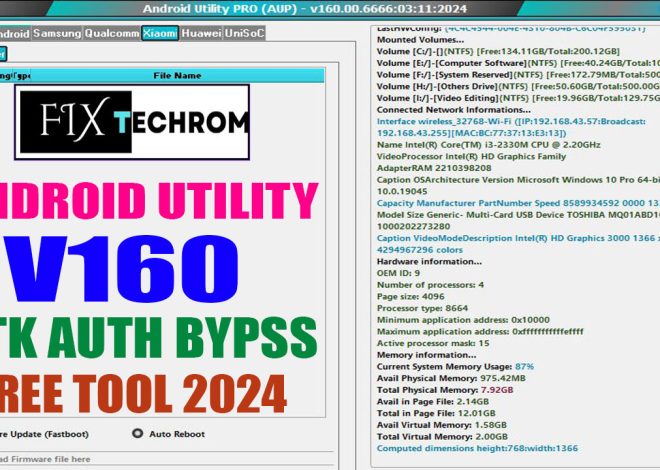 Download Android Utility Pro V160.00 MEDIATEK  Direct Auth Bypass Free Tool