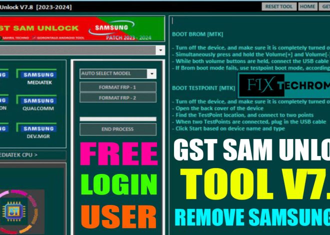 GST Sam Unlock Tool V7.8 Bypass Samsung FRP Lock Free