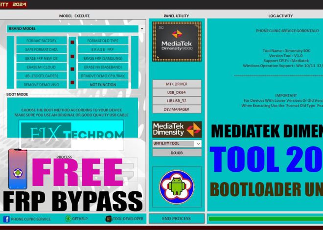 MEDIATEK [MTK] Dimensity Tool 2024 Free Bootloader Unlock With FRP