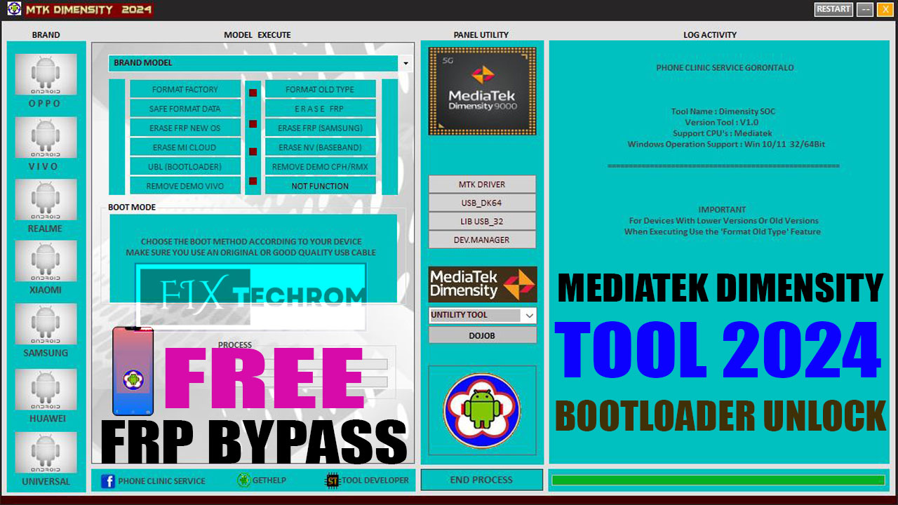 MEDIATEK [MTK] Dimensity Tool 2024 Free Bootloader Unlock With FRP