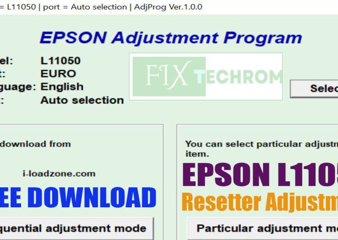 EPSON L11050 Resetter Adjustment Program Tool Free Download