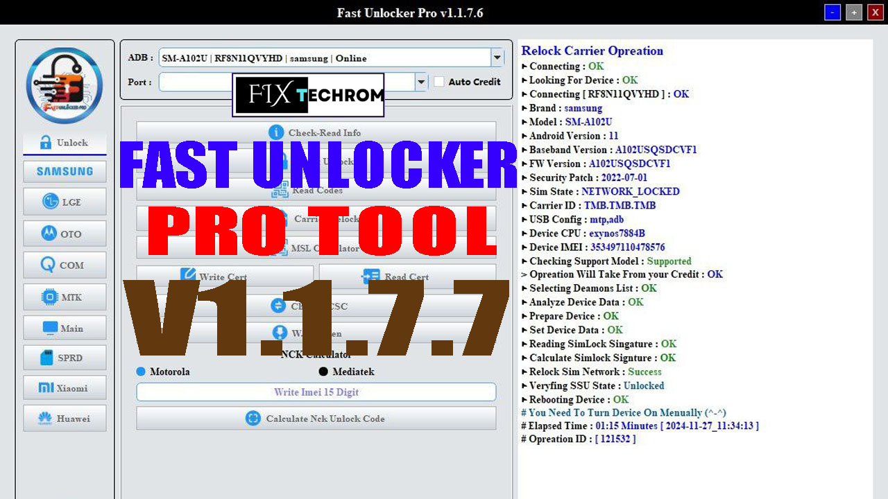 Fast Unlocker Pro Tool V1.1.7.7 Unlock New TCL Brands Free Download