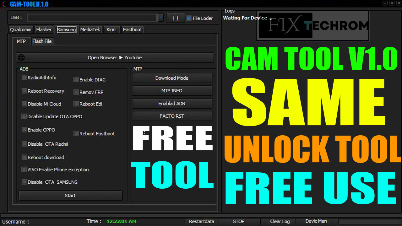 Cam Tool V1.0 Bypass Samsung FRP Lock 2025