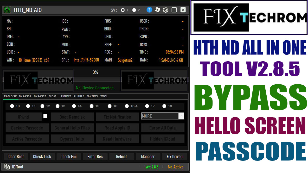 HTH ND ALL IN ONE Tool v2.8.5 Free Bypass Passcode