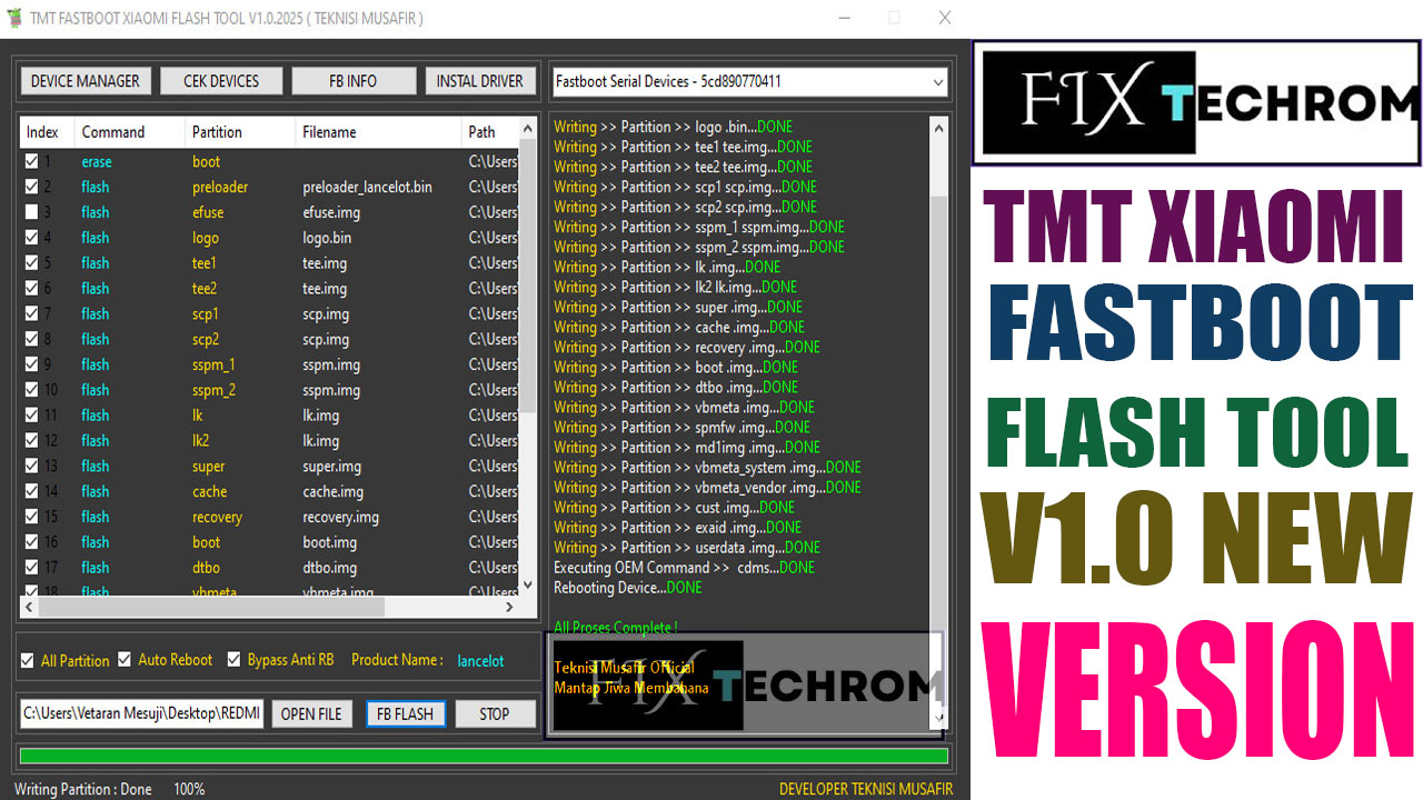 Download TMT Xiaomi Fastboot Flash Tool v1.0 New Version