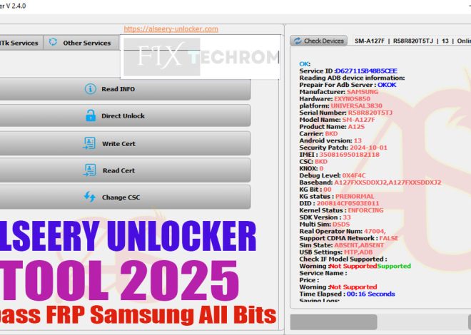 Alseery Unlocker Tool 2025 Free Bypass FRP Samsung All Bits