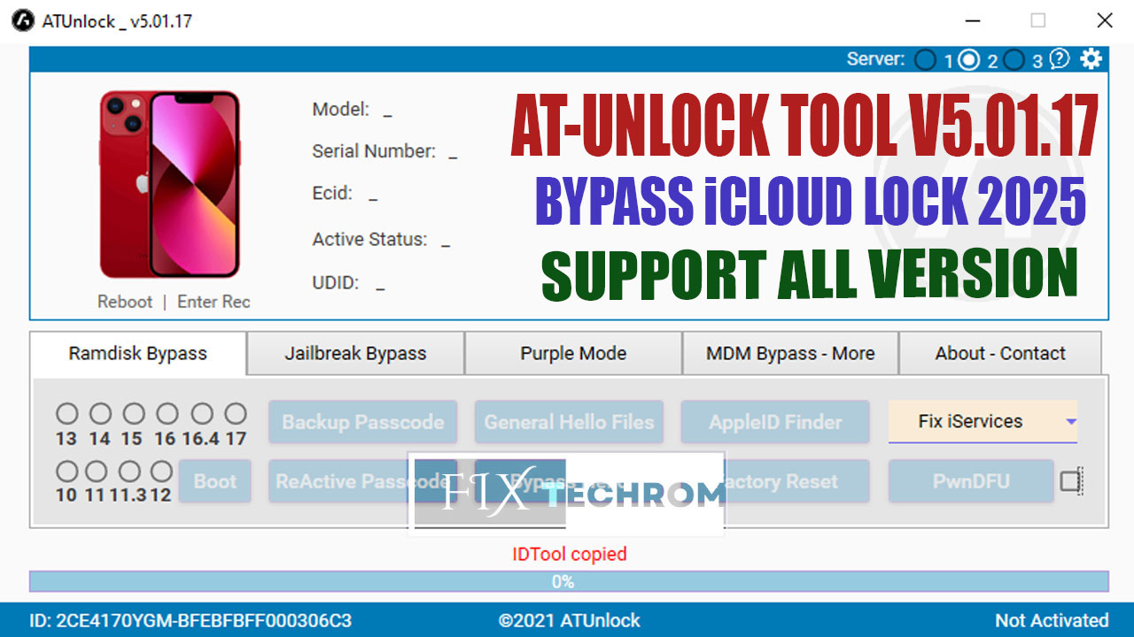 ATUnlock Tool V5.01.17 Bypass iCloud Lock 2025