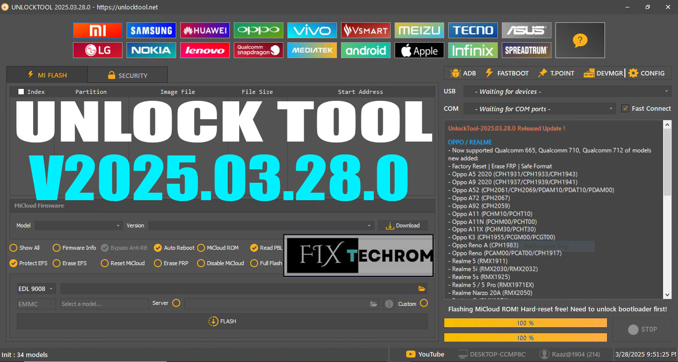Unlock Tool v2025.03.28.0 Qualcomm 712 Direct FRP Bypass