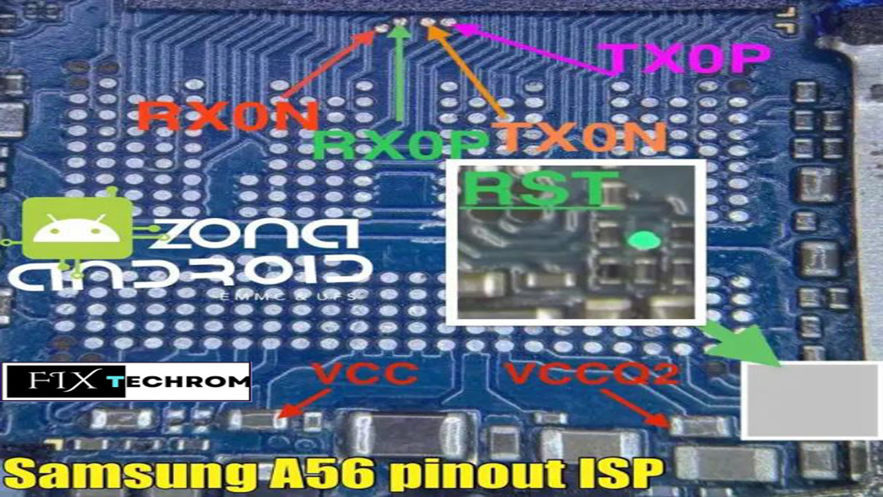 Samsung Galaxy A56 SM-A566B/E UFS ISP Pinout Way