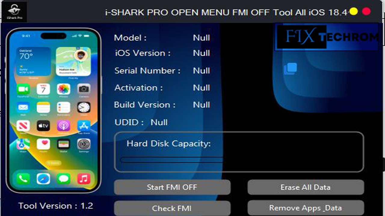 I-SHARK PRO Open Menu FMI OFF Tool V1.2 All IOS 18.4