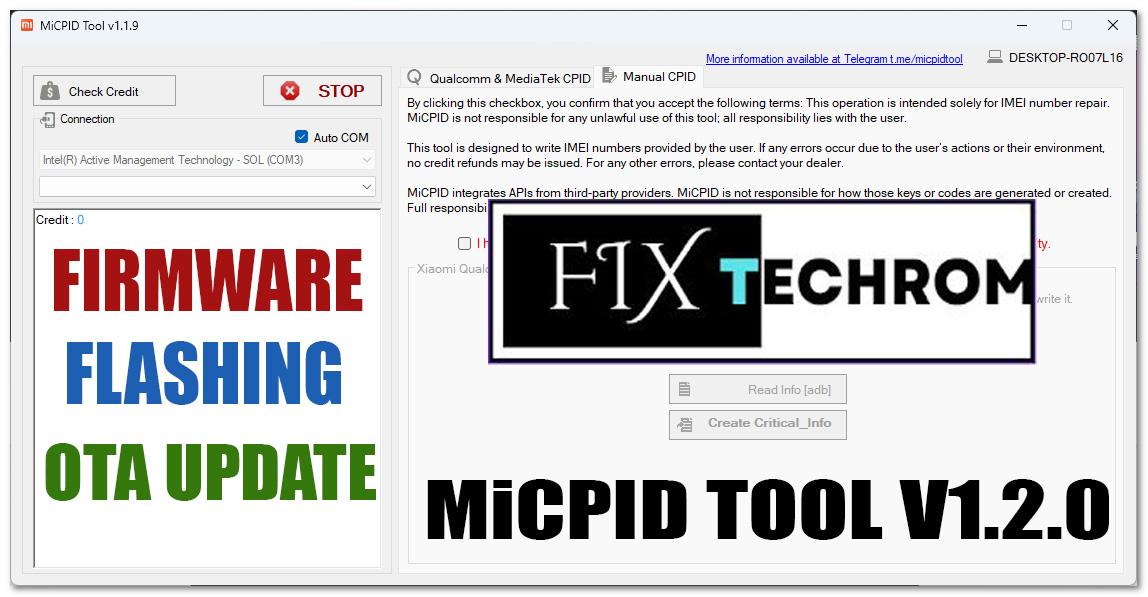 MiCPID Tool v1.2.0 Free Firmware Flashing OTA Updates
