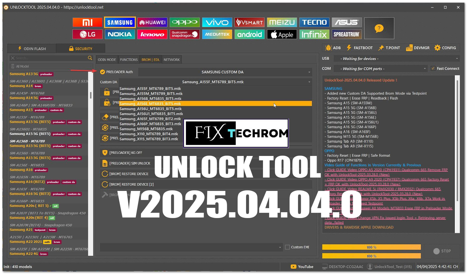 Unlock Tool v2025.04.04.0 DA Supported Brom Mode