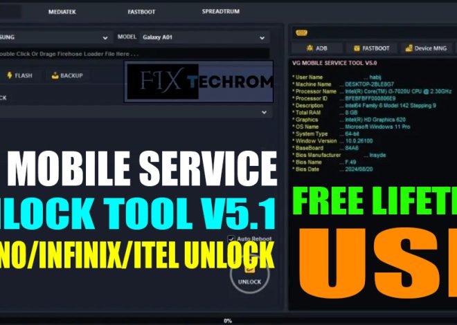 VG Mobile Service Free Tool v5.1 Unlocking Tecno Infinix iTel Phone