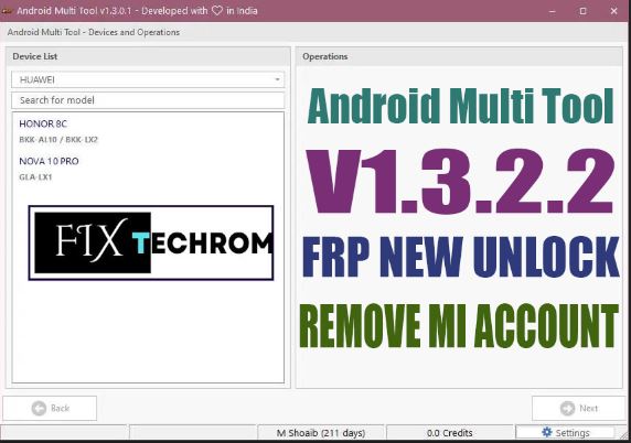 Android Multi Tool v1.3.2.2 Mi Account Remove