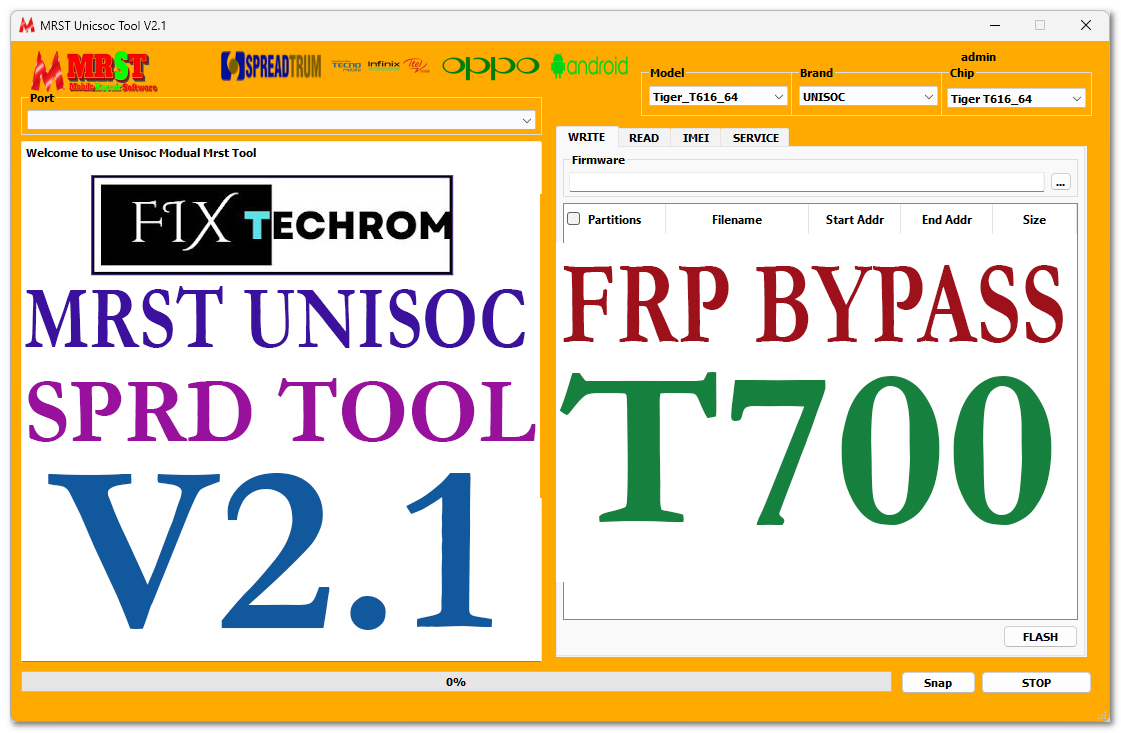 MRST Unisoc SPRD Tool V2.1 FRP Remove T700 Base Device