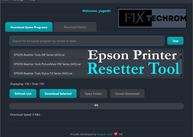 Epson Printer Resetter Tool Collection 100 Plus Model